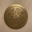 Handcrafted Moroccan Brass Pendant Light: Round Pierced Geometric Floral Shade Lamp