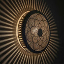 Moroccan Brass Pendant Light, Round Floral Mandala Lamp, Pierced Boho Lighting, Artisan Decor