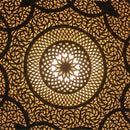 Round Moroccan Brass Pendant Light, Arabesque Filigree Lamp, Warm Shadow Cast Moorish Ceiling Light