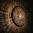 Handmade Moroccan Brass Pendant Light, Pierced Filigree Boho Ceiling Lamp