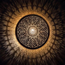 Moroccan Brass Mandala Pendant Light, Laser Cut Arabesque Boho Ceiling Lamp