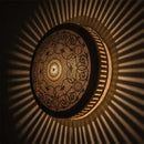 Handcrafted Moroccan Brass Pendant Light, Round Floral Arabesque Shadow Lamp
