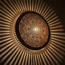 Handcrafted Moroccan Brass Pendant Light, Round Floral Arabesque Shadow Lamp