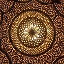 Handcrafted Moroccan Brass Pendant Light, Round Floral Arabesque Shadow Lamp