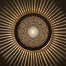 Handcrafted Moroccan Brass Pendant Light, Round Pierced Floral Lampshade, Arabesque Hanging Lamp