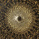 Handcrafted Moroccan Brass Pendant Light, Round Pierced Floral Lampshade, Arabesque Hanging Lamp