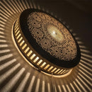 Handcrafted Moroccan Brass Pendant Light, Round Pierced Floral Lampshade, Arabesque Hanging Lamp