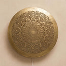Handcrafted Moroccan Brass Pendant Light, Round Pierced Floral Lampshade, Arabesque Hanging Lamp