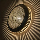Handmade Moroccan Brass Lamp: Intricate Metal Wall Sconce Lighting