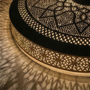 Handmade Moroccan Brass Mandala Wall Lamp, Perforated Floral Sconce, Warm Shadow Decor