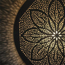 Handmade Moroccan Brass Pendant Light, Floral Mandala Cutout, Ornate Pierced Metal Decor