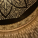 Handmade Moroccan Brass Pendant Light, Floral Mandala Cutout, Ornate Pierced Metal Decor