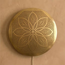Handmade Moroccan Brass Pendant Light, Floral Mandala Cutout, Ornate Pierced Metal Decor