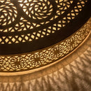 Moroccan Brass Mandala Pendant Light, Boho Filigree Hanging Lamp, Shadow Cast Glow
