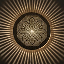 Handcrafted Moroccan Brass Pendant Light, Round Floral Cutout Lamp, Boho Arabesque Wall Light