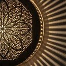 Handcrafted Moroccan Brass Pendant Light, Round Floral Cutout Lamp, Boho Arabesque Wall Light