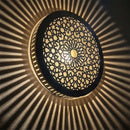Handmade Moroccan Brass Pendant Light, Geometric Arabesque Mandala Shade