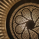 Handcrafted Moroccan Brass Pendant Light, Round Floral Filigree Hanging Lamp, Sunburst Shadow Ceiling Light