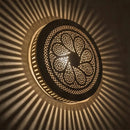 Handcrafted Moroccan Brass Pendant Light, Round Floral Filigree Hanging Lamp, Sunburst Shadow Ceiling Light