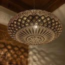 Moroccan Brass Light Fixture, Gold Pendant Lamp, Decorative Ceiling Hanging Light