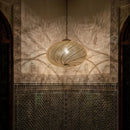 Decorative Moroccan Brass Pendant Light, Gold Ceiling Lamp, Hanging Lantern Style Fixture