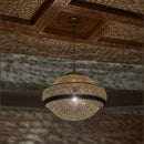 Moroccan Pendant Light, Handmade Brass Ceiling Lamp, Gold Hanging Fixture for Home
