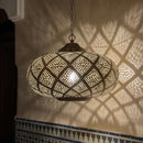 Gold Brass Pendant Light, Moroccan Hanging Ceiling Lamp, Elegant Decorative Light Fixture