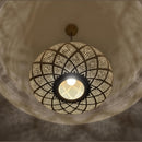 Gold Brass Pendant Light, Moroccan Hanging Ceiling Lamp, Elegant Decorative Light Fixture