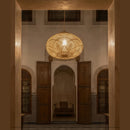 Brass Moroccan Pendant Light, Gold Ceiling Hanging Lamp, Decorative Arabesque Light Fixture