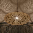 Moroccan Gold Pendant Light, Brass Hanging Lamp, Ornate Ceiling Fixture for Interior Decor