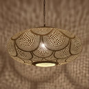 Moroccan Gold Pendant Light, Brass Hanging Lamp, Ornate Ceiling Fixture for Interior Decor