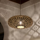 Moroccan Brass Pendant Light, Handmade Gold Hanging Lamp, Oversized Art Deco Ceiling Light for Kitchen Island Dining Room