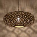 Moroccan Brass Pendant Light, Handmade Gold Hanging Lamp, Oversized Art Deco Ceiling Light for Kitchen Island Dining Room