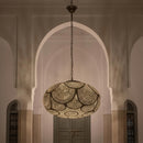 Moroccan Brass Pendant Light, Gold and Black Pendant Light, Round Dome Ceiling Light Fixture, Handmade Kitchen Island Lighting