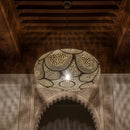 Moroccan Brass Pendant Light, Gold and Black Pendant Light, Round Dome Ceiling Light Fixture, Handmade Kitchen Island Lighting