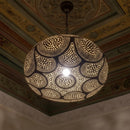 Gold Moroccan Pendant Light, Brass Ceiling Lamp, Decorative Hanging Light for Home Decor