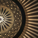 Handmade Moroccan Brass Wall Lamp, Round Floral Geometric Sconce, Boho Shadow Cast Decor