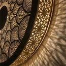 Handcrafted Moroccan Brass Wall Lamp, Round Sconce, Pierced Scallop Pattern, Ambient Light