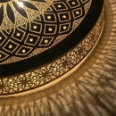 Handcrafted Moroccan Brass Wall Lamp, Round Fish Scale Sconce, Boho Shadow Pattern Decor