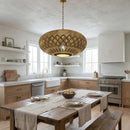 Large Moroccan Brass Dome Pendant Light, Pierced Metal Arabesque Hanging Lamp