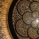Handmade Moroccan Brass Pendant Light, Round Mandala Lamp, Boho Arabesque Shadow Cast Ceiling Lamp