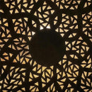 Handmade Moroccan Brass Pendant Light, Round Geometric Floral Cutout Lamp Shade