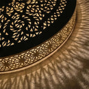 Handmade Moroccan Brass Pendant Light, Round Geometric Floral Cutout Lamp Shade