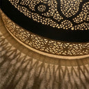 Handcrafted Moroccan Brass Pendant Light: Round Arabesque Shadow Lamp – Boho Decor