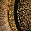 Handcrafted Moroccan Brass Pendant Light: Round Arabesque Shadow Lamp – Boho Decor
