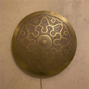 Handcrafted Moroccan Brass Pendant Light: Round Arabesque Shadow Lamp – Boho Decor