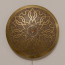 Handmade Moroccan Brass Pendant Light, Round Arabesque Cutout Boho Ceiling Fixture
