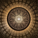 Handmade Moroccan Brass Pendant Light, Round Arabesque Cutout Boho Ceiling Fixture