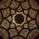Handmade Moroccan Brass Pendant Light, Round Dome Shade, Geometric Arabesque Pattern, Ambient Shadow Lamp