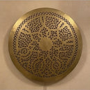 Handmade Moroccan Brass Pendant Light, Round Geometric Floral Cutout Lamp Shade